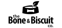 Logo of 'the Bone & Biscuit Co.' with a bowl and bone design.
